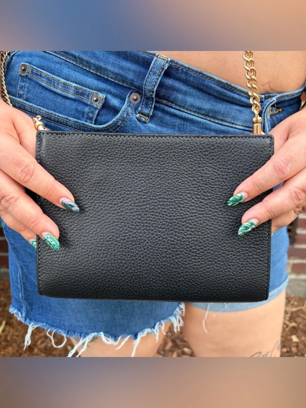 Coach Black Pebble Leather Slim Crossbody Bag